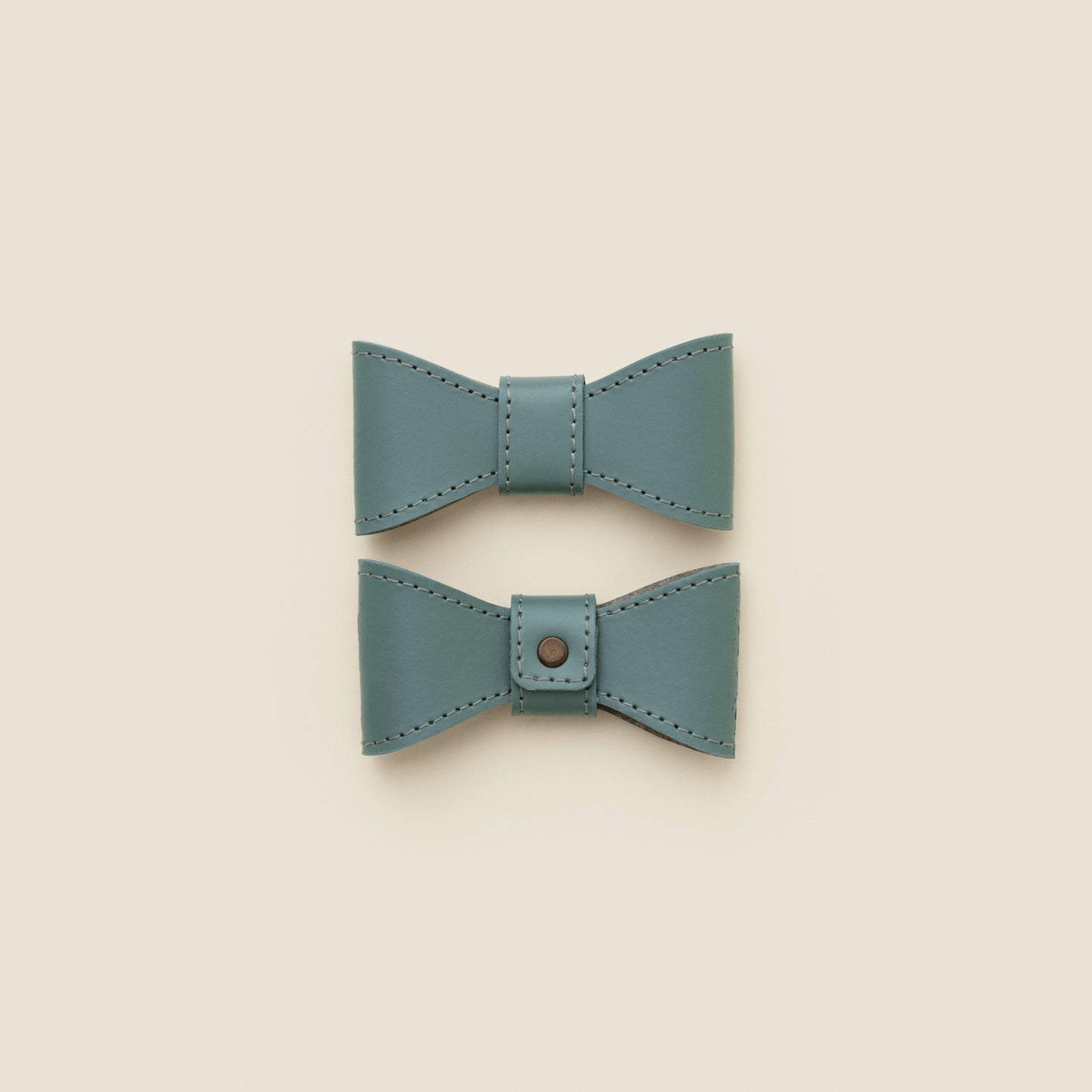 Removable stone blue leather dog bowtie by Cano Ateliers
